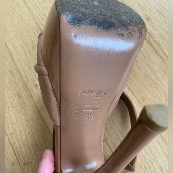 Yves Saint Laurent peep toe sling back women’s size 39 nude - Picture 7 of 9